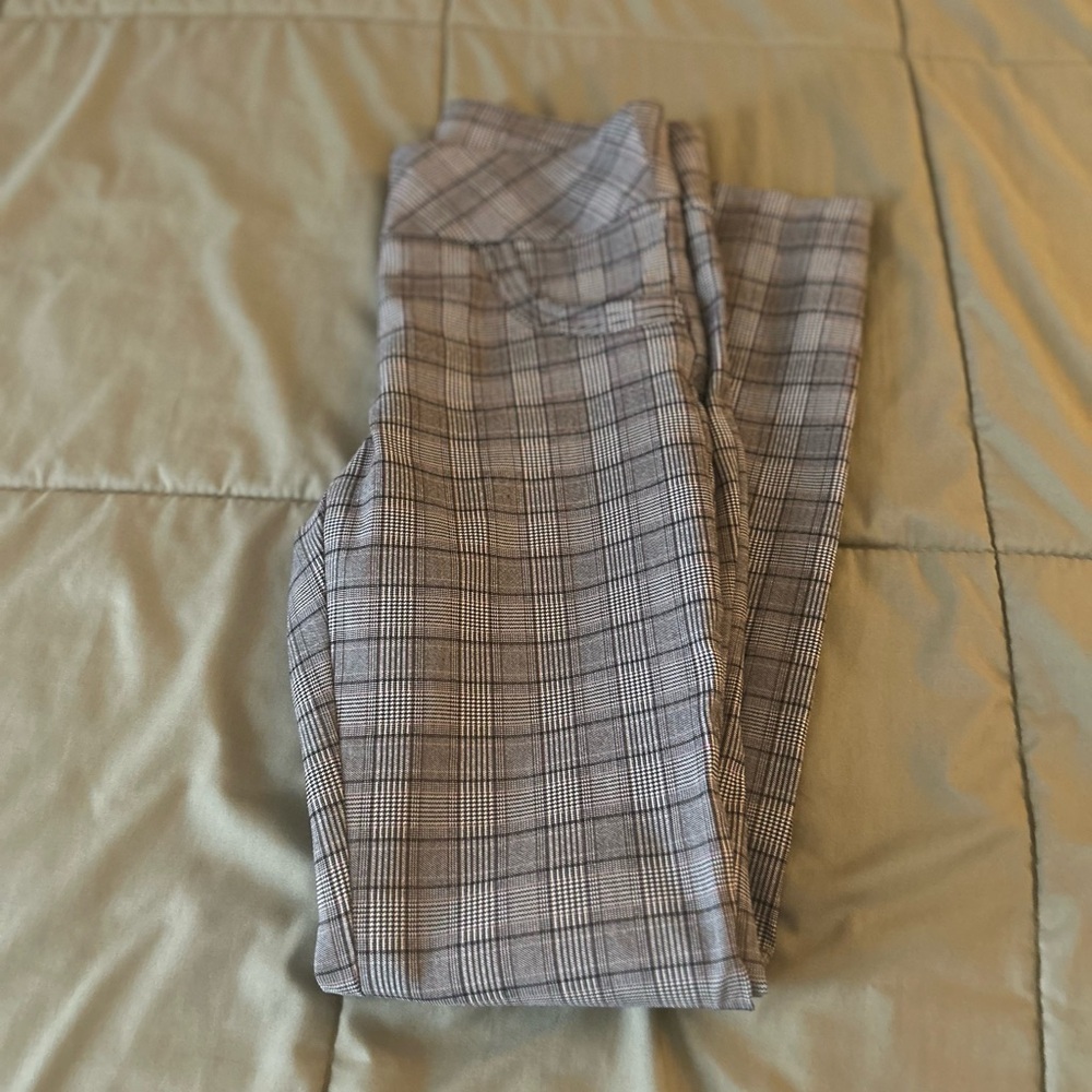 Plaid Trousers straight leg
